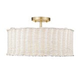 Erma 3 Light 16.38 Inch Wide Semi Flush Mount by Golden - 1084-SF