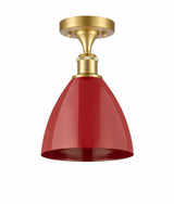 Plymouth Dome 1 Light 7.5 Inch Wide Steel Semi Flush Mount by Innovations - 516-1C-PLYM-75