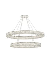 Monroe  LED Light Oversized 2 Tier Chandelier by Elegant 3503D48 - 3503D48