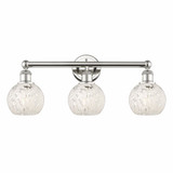 White Mouchette 3 Light Vanity Light 24 Inch Wide by Innovations - 616-3W-G1216-6