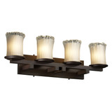 Veneto Luce Dakota 4 Light Cylinder Wtfr Vanity Light by Justice Design - GLA-8774-16-WTFR