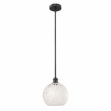 White Mouchette 1 Light Steel Stem Hung Small Pendant by Innovations - 616-1S-G1216-10