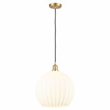 White Venetian 1 Cord Hung Medium Pendant 16.63 Inch Tall by Innovations - 516-1P-G1217-14