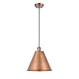 Berkshire Metal 100W 1 LED Cord hung Mini Pendant 13 X 12 by Innovations - 516-1P-MBC-12-LED