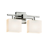 Fusion Aero 2 Light Rectangle Opal Glass Vanity Light by Justice Design - FSN-8702-55-OPAL