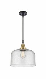 Bell 1 Light Medium Stem Hung Pendant 14.13 Inch Tall by Innovations - 447-1S-G7L-L