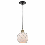 Farmhouse Rope 1 Light Cord Hung Small Pendant by Innovations - 616-1P-G12-8R