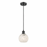 White Mouchette 1 Light Cord Hung Mini Pendant by Innovations - 516-1P-G1216-6