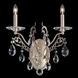 2 Light Candle Style Crystal Wall Sconce 16 Inch Tall by Schonbek - FE2002N