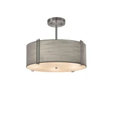 Textile 2 Light Drum Pendant 6.5 Inch Tall X 14 Inch Wide by Justice Design - FAB-9510