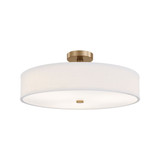 Textile Genova 28W 1 LED Semi Flush Mount 24 Inch Wide by Justice Design - FAB-9302