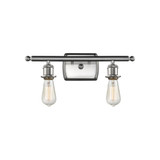 Bare Bulb 100W 2 LED Bath Vanity 4.75 Inch and 16 Inch Wide by Innovations - 516-2W-LED
