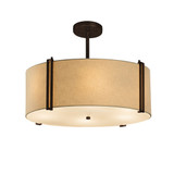 Textile Reveal 3 Light Crem Large Pendant by Justice Design - FAB-9511-CREM