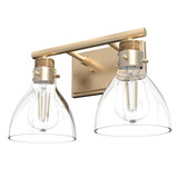 Van Nuys 2 Light Clear Glass Vanity Light by Hunter - 48034