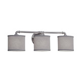 Textile Bronx 3 Light Oval Gray Vanity Light by Justice Design - FAB-8463-30-GRAY