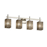 Wire Glass Union 4 Grid with Clear Bubble Vanity Light by Justice Design - WGL-8414-15-GRCB