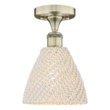 Bristol Natural 1 Light Semi Flush Mount 9.63X 7.5 Inch Wide by Innovations - 616-1F-NBD-75