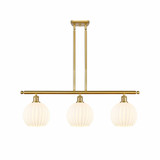 White Venetian 3 Modern Stem Hung Oversized Island Pendant by Innovations - 516-3I-G1217-8