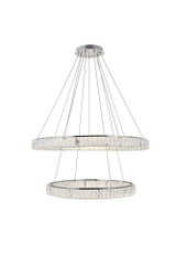Monroe  LED Light Oversized 2 Tier Chandelier by Elegant 3503D42 - 3503D42