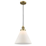 Cone 1 Light Cord Hung Mini Pendant 14.13 and 12 Inch Wide by Innovations - 201C-G4L