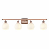 White Venetian 4 Light Vanity Light 36 Inch Wide by Innovations - 516-4W-G1217-6