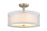 3 Light 16 Inch Wide Semi Flush Mount by Dolan - 1275