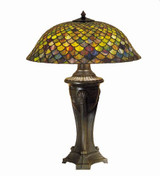 Fishscale 30 Inch H Tiffany Fishscale Table Lamp by Meyda Tiffany - 3111-3TL