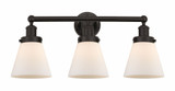 Cone 3 Light Steel Vanity Light 24.5 Inch Wide by Innovations - 616-3W-G6