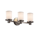 Textile Rondo 3 Light Vanity Light by Justice Design - FAB-8513-10-WHTE