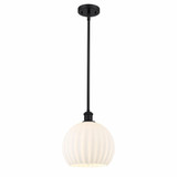 White Venetian 1 Stem Hung Small Pendant 11.75 Inch Tall by Innovations - 516-1S-G1217-10