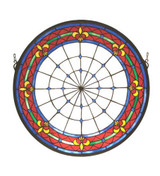21 Inch Fleur de lis Medallion Stained Glass Window by Meyda Tiffany - 4984-GW