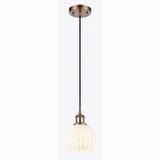 White Venetian 1 Light Cord Hung Mini Pendant by Innovations - 516-1P-G1217-6