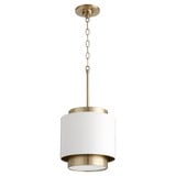 1 Light Contemporary Small Drum Pendant 11 Inch Tall by Quorum - 8010