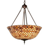 Tiffany Fishscale 3 Light Large Pendant 32 Inch Tall by Meyda Tiffany - 2308-24IP