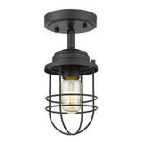 Seaport 1 Light 4.63 Inch Wide Semi Flush Mount by Golden - 9808-SF
