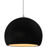 Radiance 1 Light Medium Globe Pendant with White Cord by Justice Design - CER-6535WC