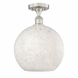 White Mouchette 1 Light 12 Inch Wide Semi Flush Mount by Innovations - 616-1F-G1216-12