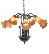 Amber Pond Lily Light Medium Chandelier By Meyda Tiffany - 116-7C