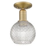 Athens 1 Light Basketweave Semi Flush Mount 9.63 Inch Tall by Innovations - 716-1C-G122C-6