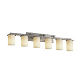 Candlearia Dakota 6 Light Cream Flat Rim Vanity Light by Justice Design - CNDL-8786-10-CREM