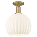 White Venetian 1 Light Semi Flush Mount 13.25X 10 Inch Wide by Innovations - 716-1C-G1217-10