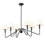 Kennedy 6 Light Linen Oversized Linear Pendant by Golden - 3690-LP-IL