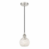 White Mouchette 1 Light Cord Hung Mini Pendant 8 Inch Tall by Innovations - 616-1P-G1216-6