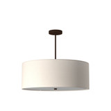 Textile Classic 6 Light Whte Large Pendant by Justice Design - FAB-9592-WHTE