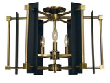 Louvre 5 Light 22 Inch Wide Semi Flush Mount by Framburg - 4803 AB/MBLACK