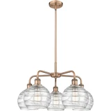 Athens Deco Swirl 5 Light Stem Hung Chandelier 15.38 X 26.5 by Innovations - 516-5CR-G1213-8