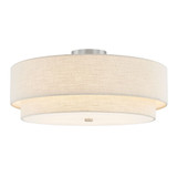 Textile 5 Light 22 Inch Wide Semi Flush Mount by Justice Design - FAB-9775