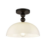Paisley 1 Light Semi Flush Mount 9.5 Inch Tall and 11.88 Inch Wide by Alora - SF459012