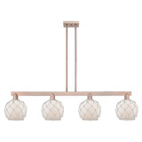Farmhouse Rope 4 Light Stem Hung Island 10.88 X 50.75 Inch by Innovations - 716-4I-G12-8R