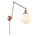 Beacon 1 Light Adjustable Swing Arm Wall Sconce 30X 8 by Innovations - 238-G20-8